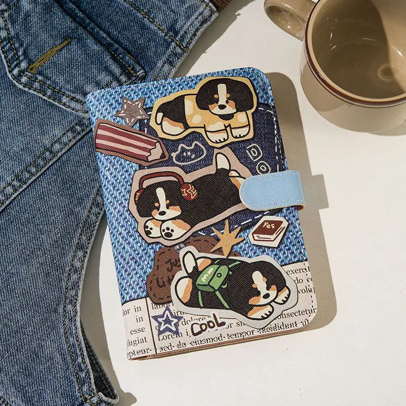 Cute Cartoon Passport Wallet Women's New Travel Portable Document Holder Card Holder with Protective Cover