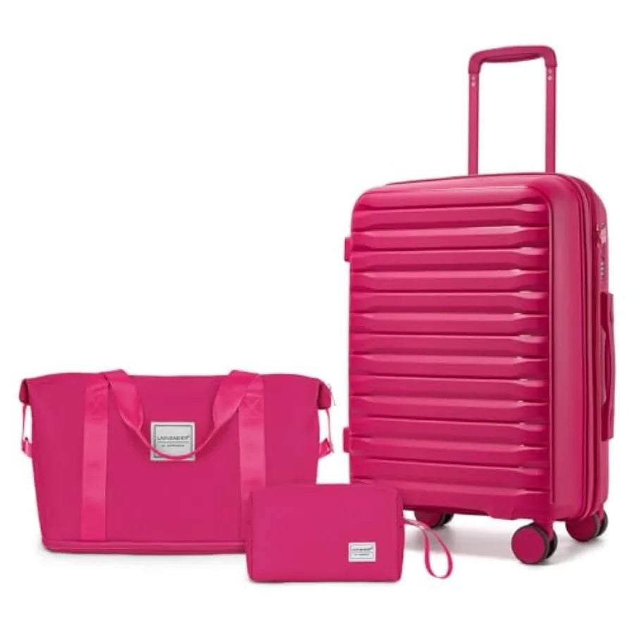 Set Valises 3 Pièces PP Extensible – Roues Spinner 360° & Serrure TSA