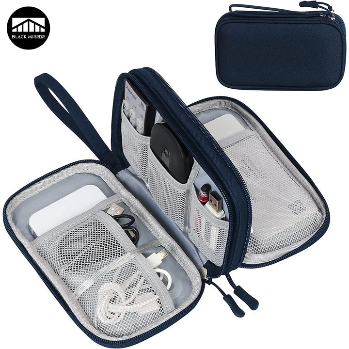 Organisateur de Voyage Électronique Double Couche – Pochette Imperméable pour Câbles & Accessoires