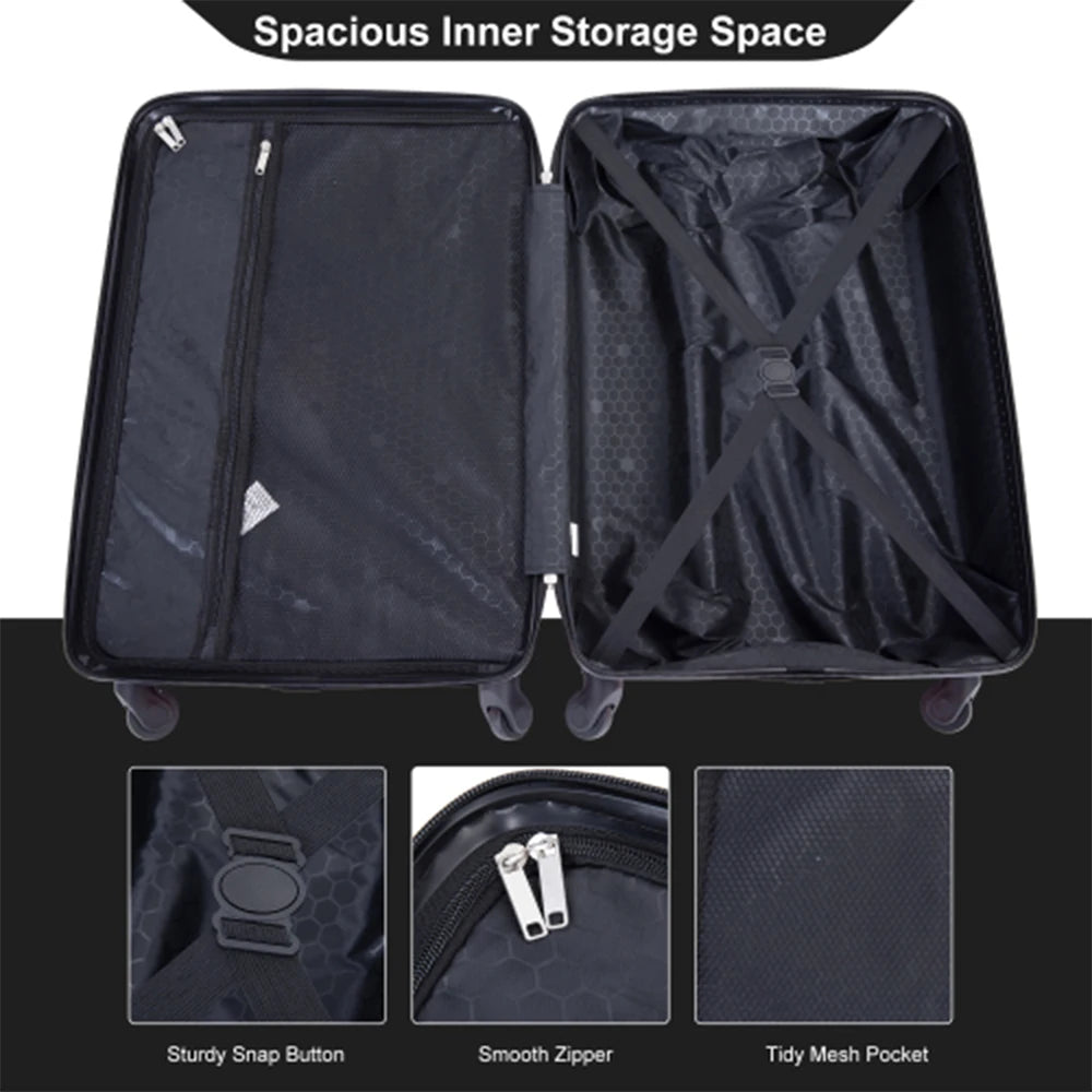 Set Valises 4 Pièces Travelhouse ABS – Roues Spinner & Serrure TSA