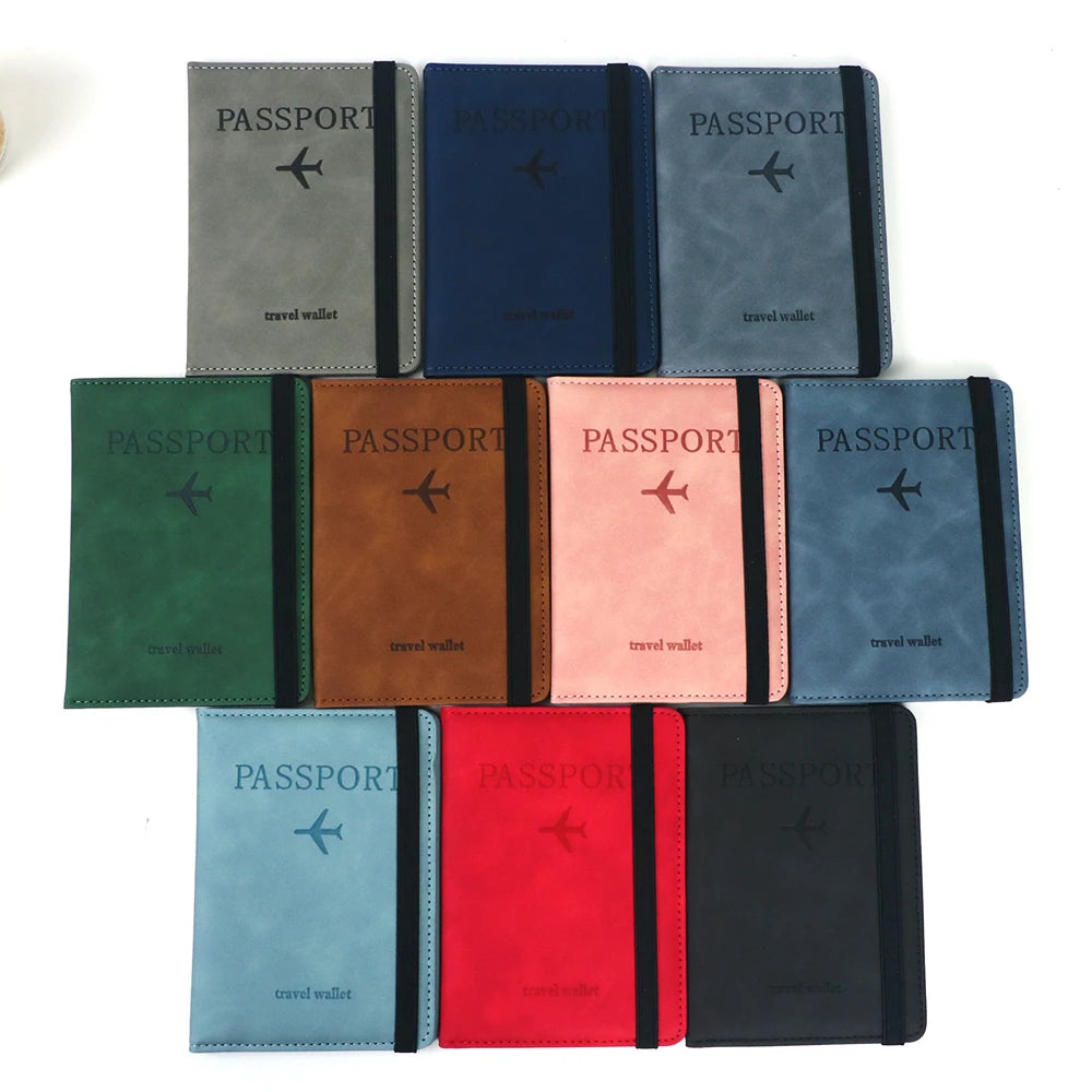 Porte-Passeport Personnalisé en Cuir PU – Pochette Anti-RFID avec Porte-Cartes & Prénom
