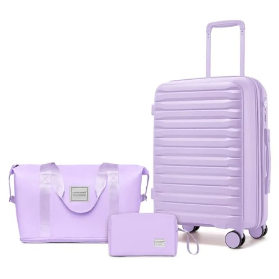Set Valises 3 Pièces PP Extensible – Roues Spinner 360° & Serrure TSA