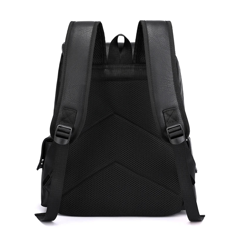 Sac à Dos Homme en Cuir PU – Grande Capacité Ordinateur, École & Voyage