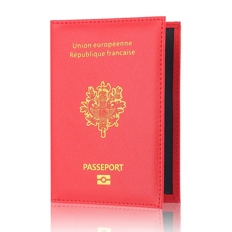 Porte-Passeport en Cuir PU avec Emplacements pour Cartes