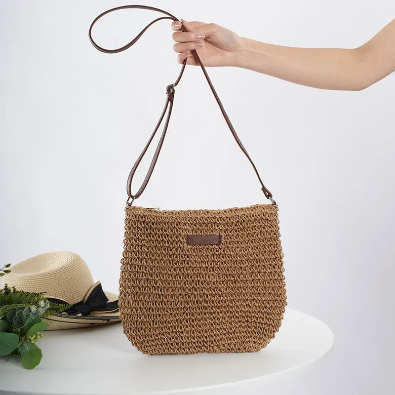 Sac en Corde de Papier Bohème – Tote & Bandoulière Fait Main, Style Plage