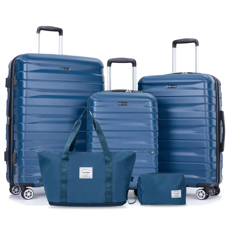 Set Valises 5 Pièces TRIPCOMP – Coque PC Rigide, Roues Spinner & Sac Sous-Siège