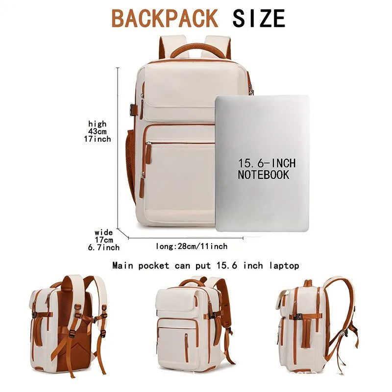 Sac à Dos Voyage Femme avec Compartiment Chaussures – Compatible Ordinateur 15,6"