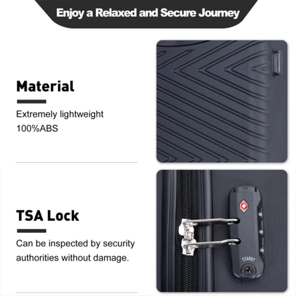 Set Valises 4 Pièces Travelhouse ABS – Roues Spinner & Serrure TSA