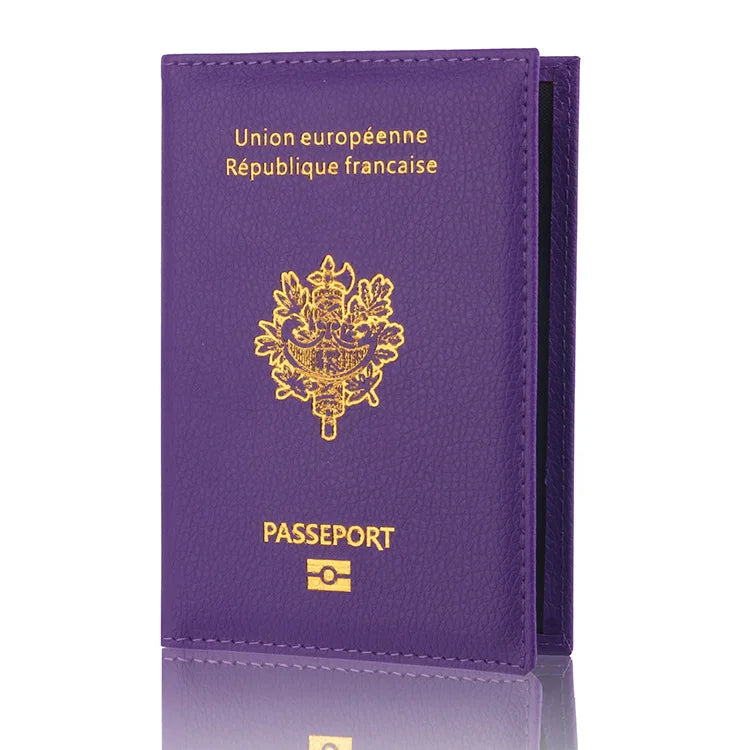 Porte-Passeport en Cuir PU avec Emplacements pour Cartes