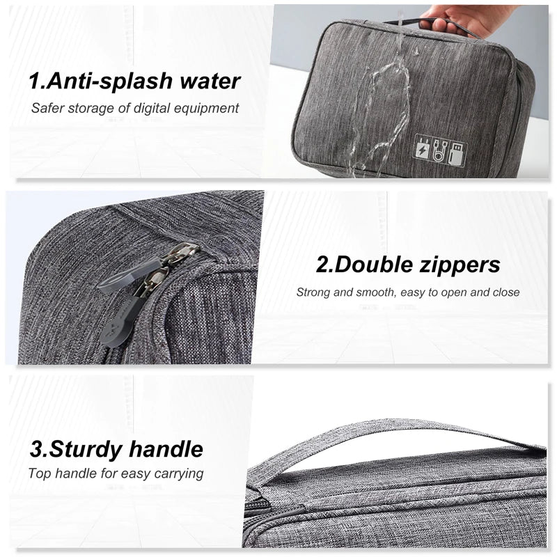 Pochette Rangement Câbles Voyage – Organisateur Électronique Portable & Imperméable USB