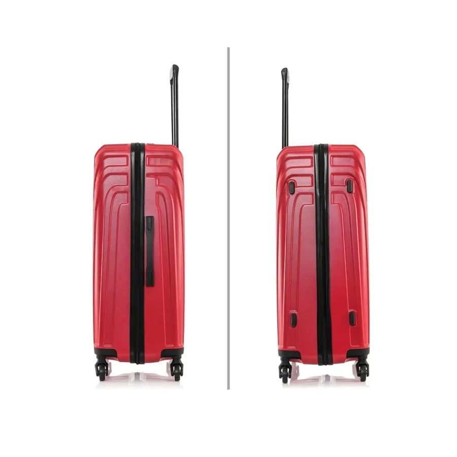 Valise Vasty 24" Coque Rigide Légère – Roues Spinner & Poignée Télescopique Rouge