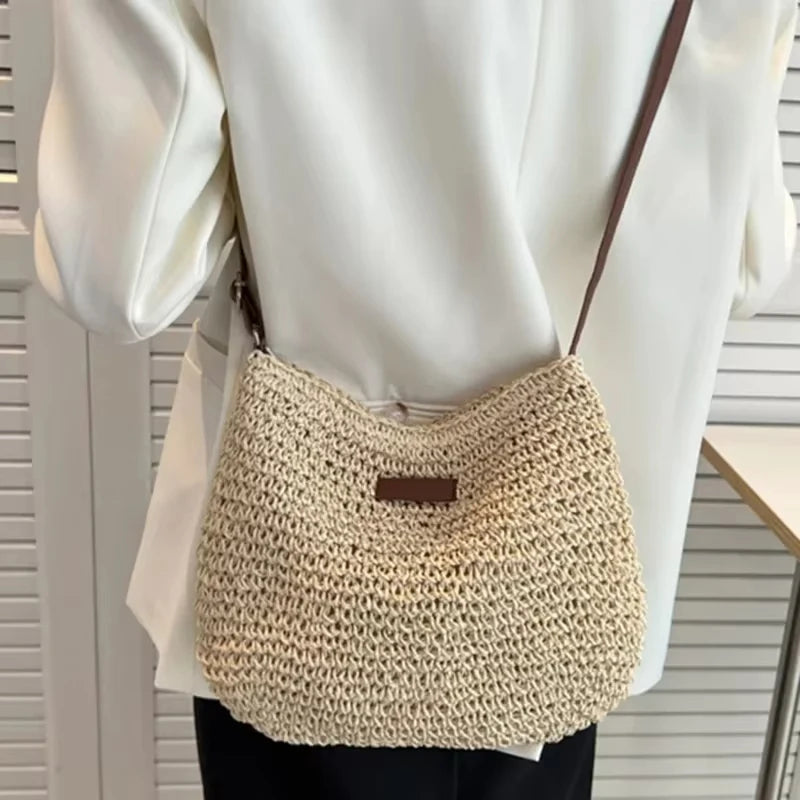 Sac en Corde de Papier Bohème – Tote & Bandoulière Fait Main, Style Plage