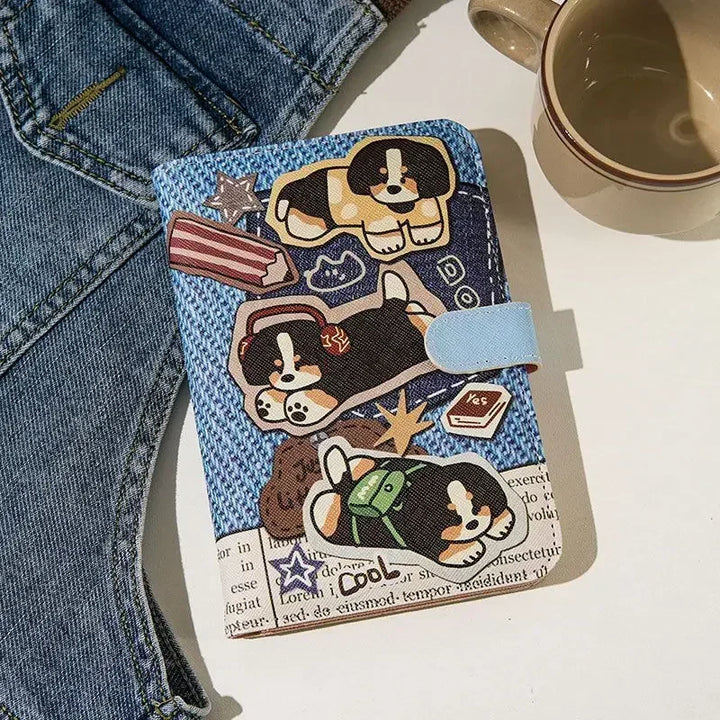 Cute Cartoon Passport Wallet Women's New Travel Portable Document Holder Card Holder with Protective Cover
