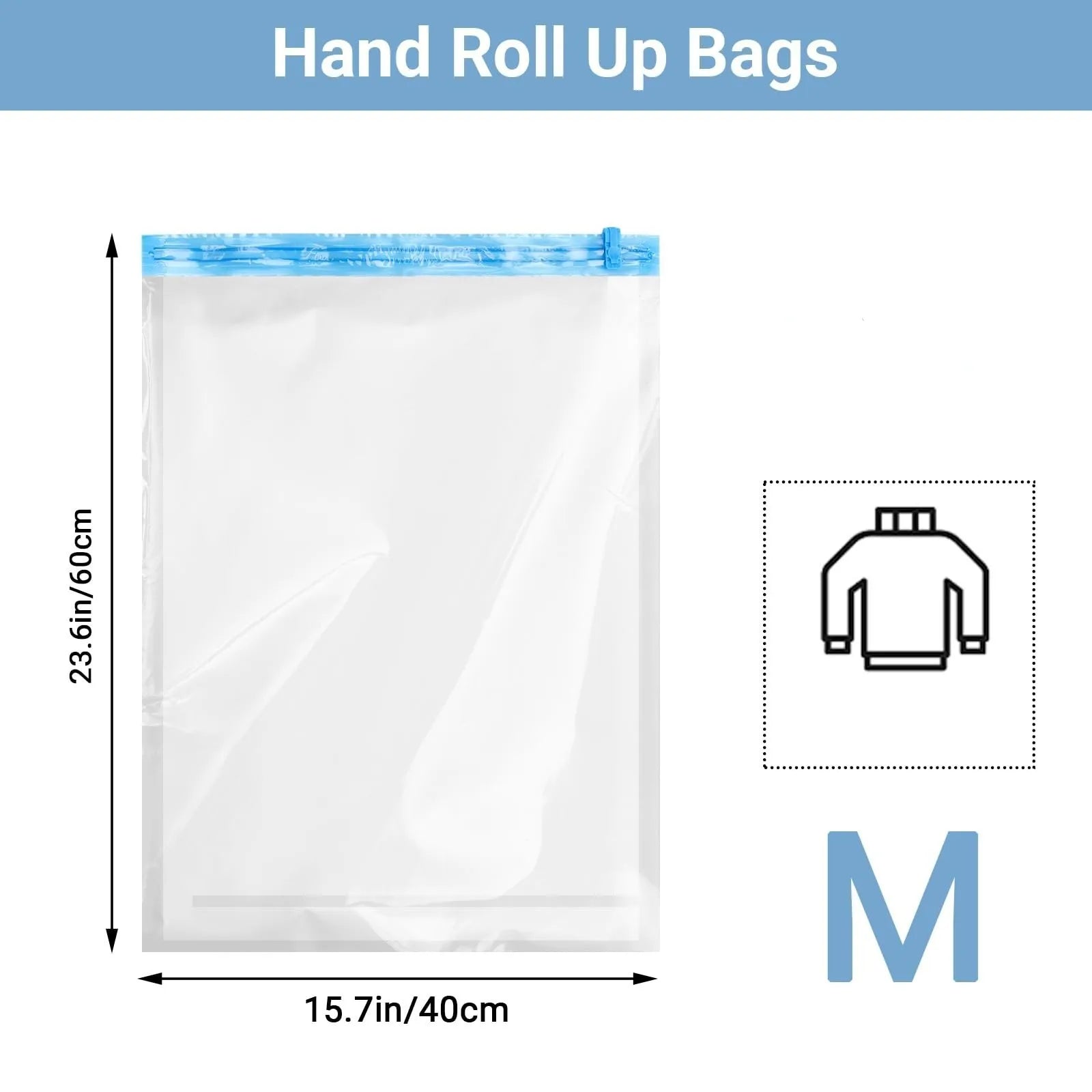 Reusable Travel Clothes Air Vacuum Bags Roll Up Compression Storage Bags For Suitcases Tops Pants Portable Foldable Storage Bags