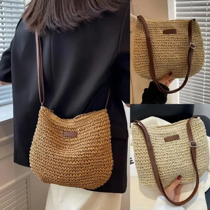 Sac en Corde de Papier Bohème – Tote & Bandoulière Fait Main, Style Plage