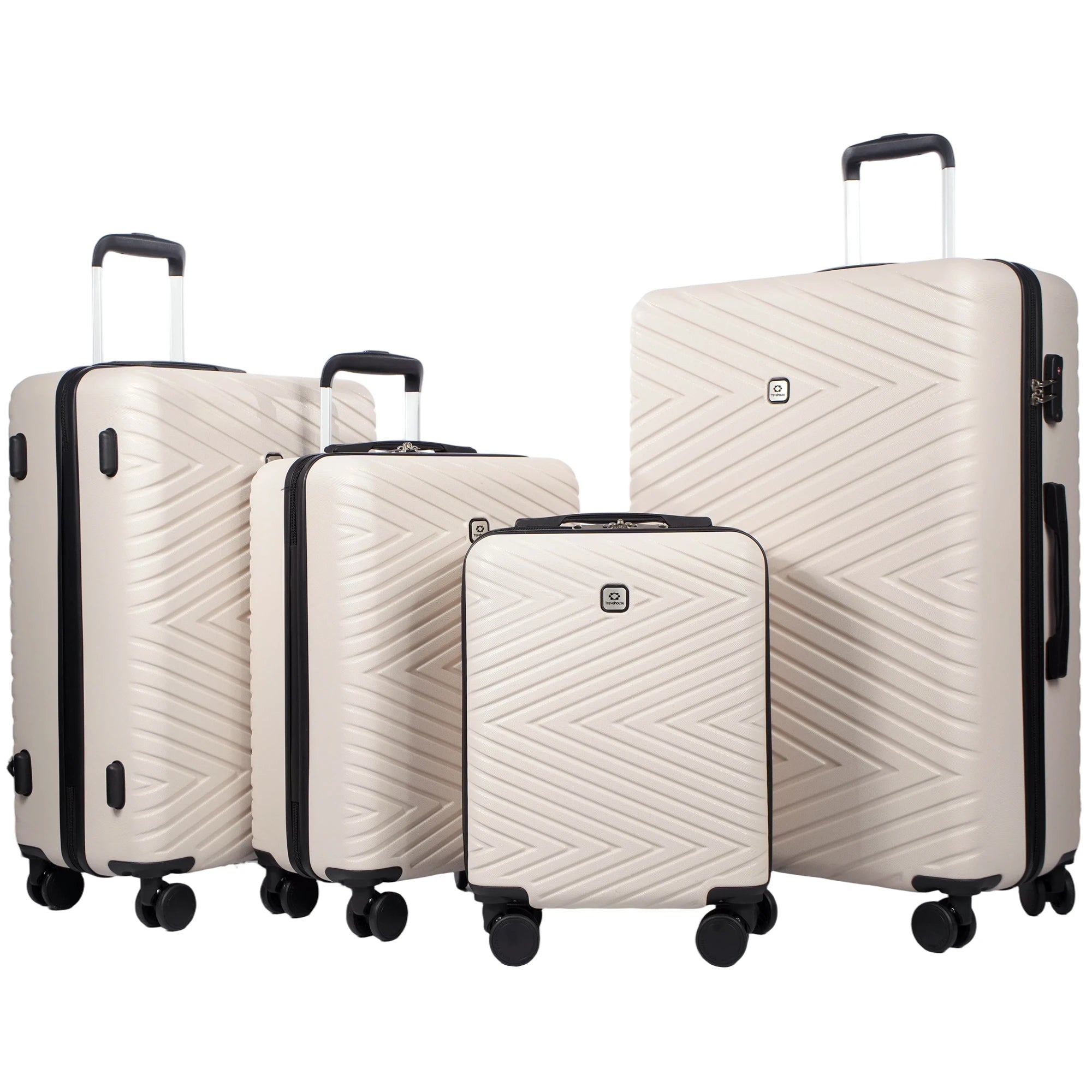 Set Valises 4 Pièces Travelhouse ABS – Roues Spinner & Serrure TSA