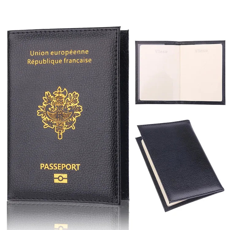 Porte-Passeport en Cuir PU avec Emplacements pour Cartes