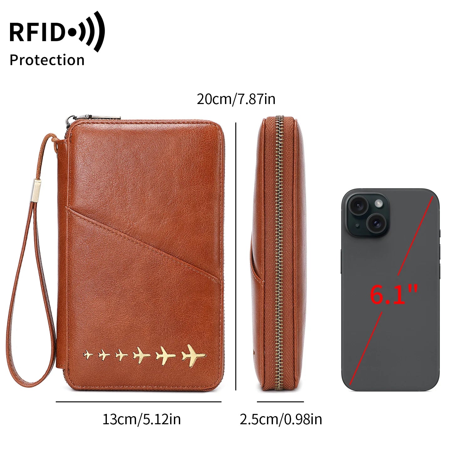 Porte-Passeport Famille Anti-RFID – Portefeuille Voyage Multifonction en Cuir PU