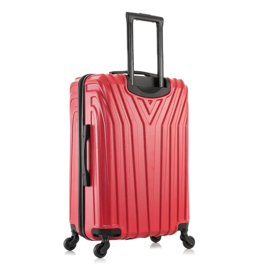 Valise Vasty 24" Coque Rigide Légère – Roues Spinner & Poignée Télescopique Rouge