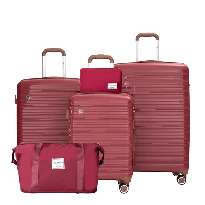 Set Valises 5 Pièces Travelhouse – Coque Rigide ABS, Roues Spinner & Serrure TSA