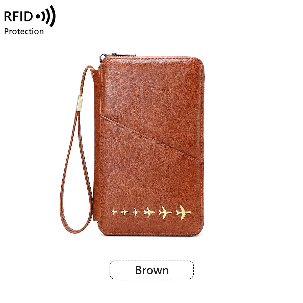 Porte-Passeport Famille Anti-RFID – Portefeuille Voyage Multifonction en Cuir PU