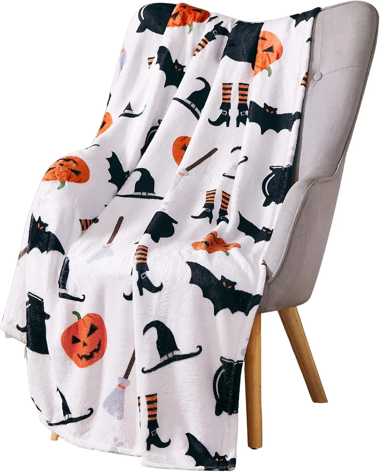 Plaid Flanelle Imprimé Chauves-Souris Noires – Couverture Douce Canapé, Bureau, Lit & Voyage