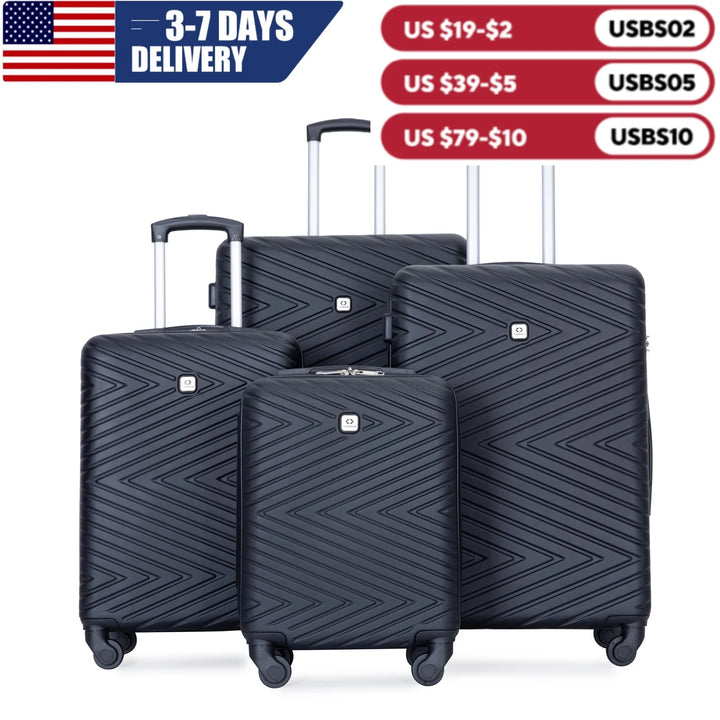 Set Valises 4 Pièces Travelhouse ABS – Roues Spinner & Serrure TSA
