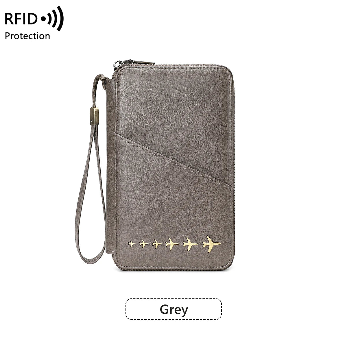 Porte-Passeport Famille Anti-RFID – Portefeuille Voyage Multifonction en Cuir PU