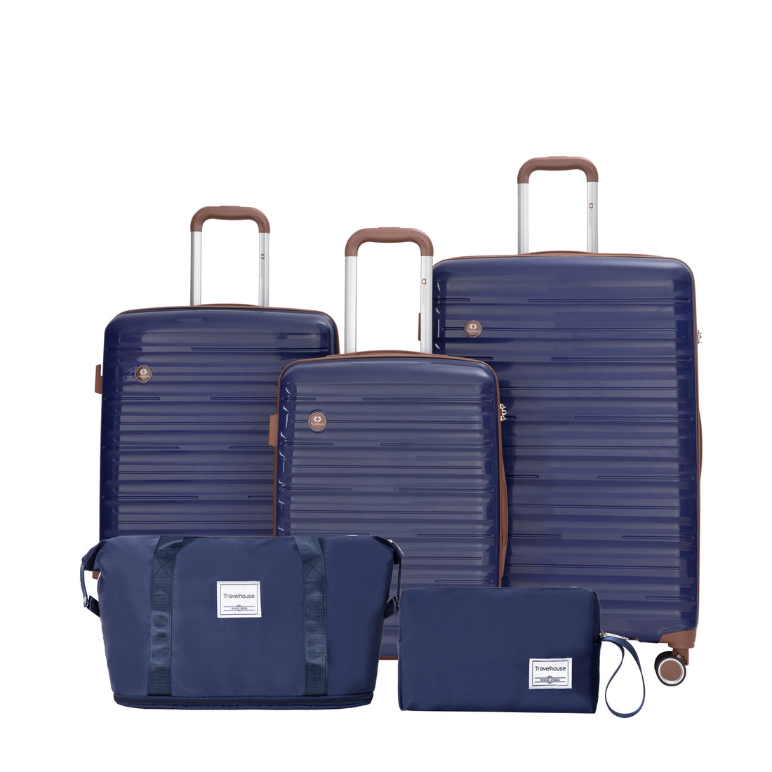 Set Valises 5 Pièces Travelhouse – Coque Rigide ABS, Roues Spinner & Serrure TSA