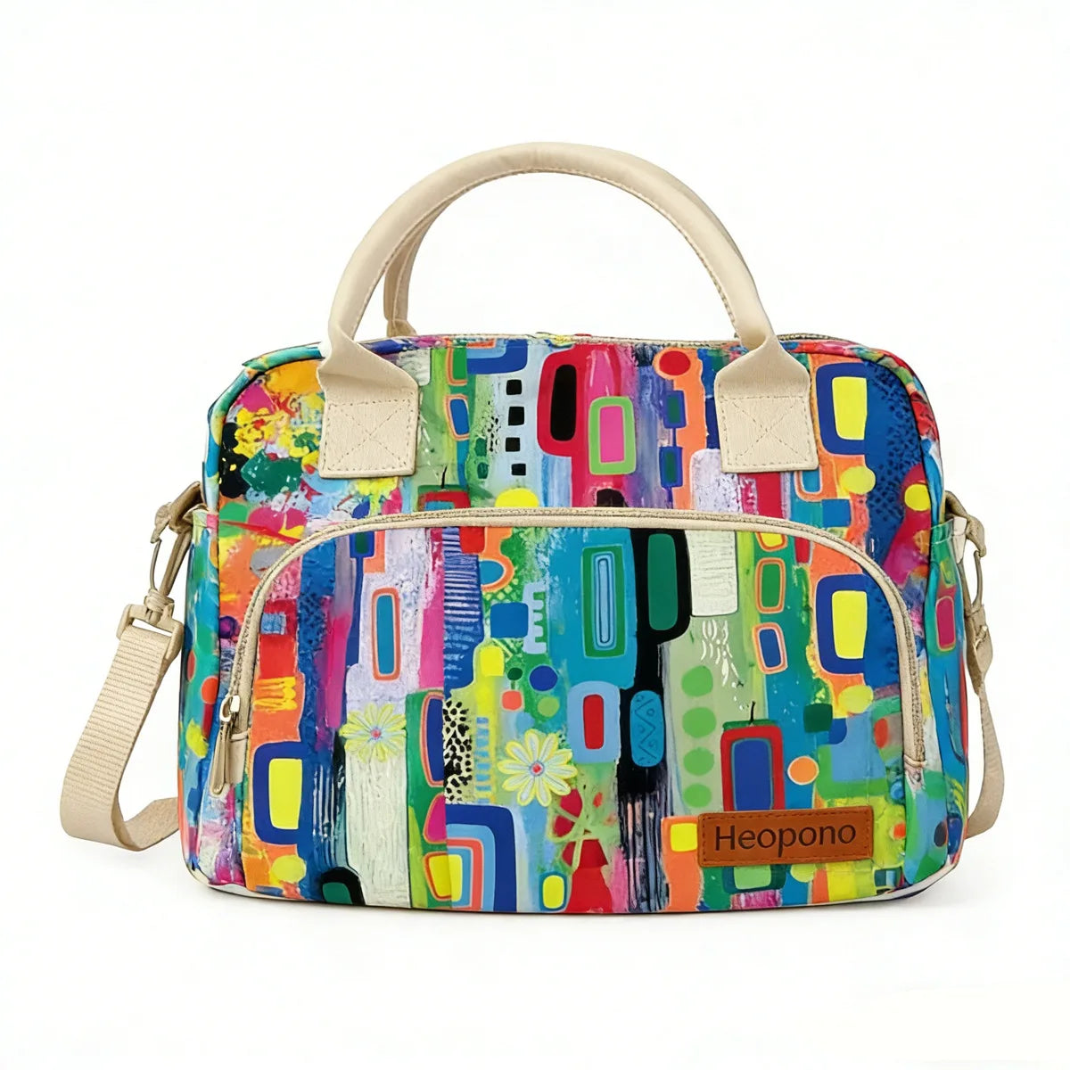 Large Capaci Women Travel Oxford Cloth Thermal Cooler Food Storage Bag Portable Cross-body Picnic Lunch Box Bag