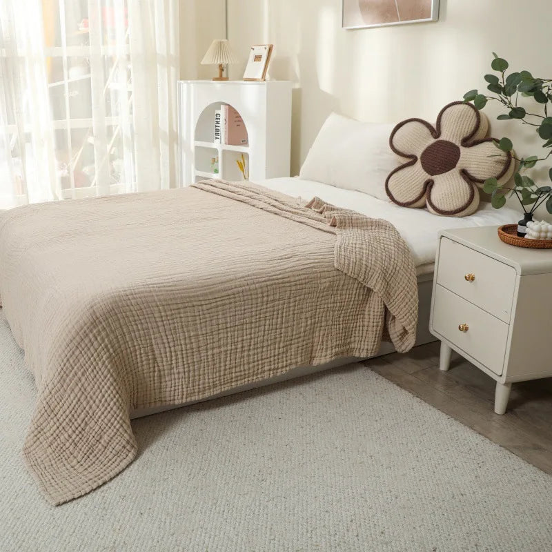 Couverture Mousseline 100% Coton 6 Couches – Lange Respirant Pliable pour Bébé & Voyage
