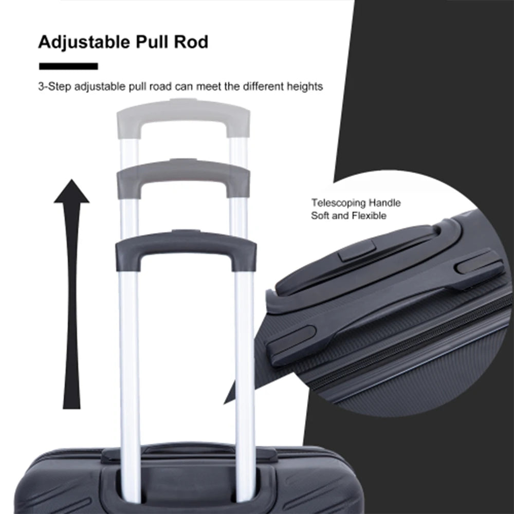 Set Valises 4 Pièces Travelhouse ABS – Roues Spinner & Serrure TSA