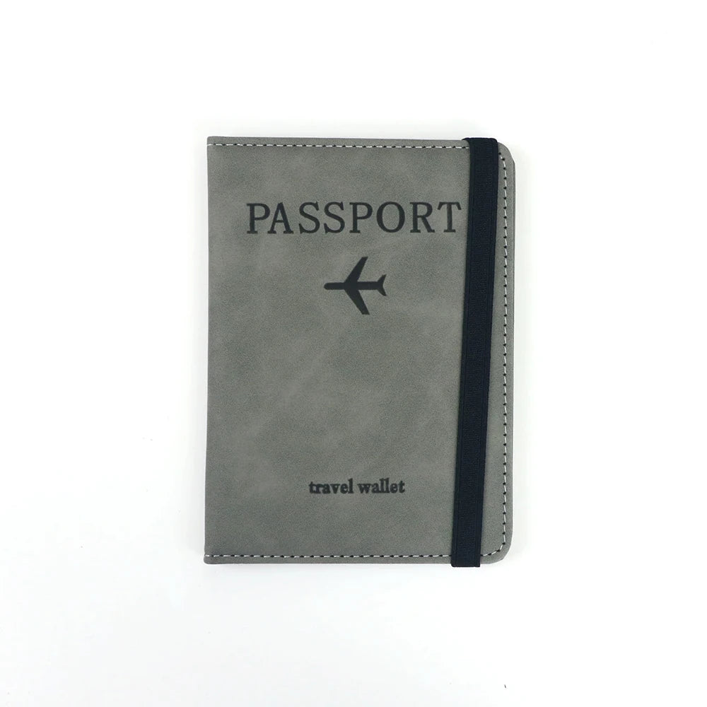 Porte-Passeport Personnalisé en Cuir PU – Pochette Anti-RFID avec Porte-Cartes & Prénom