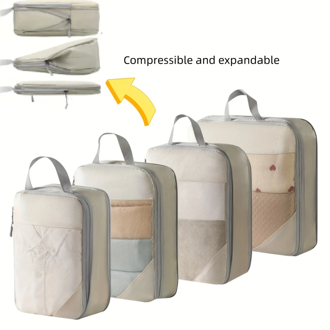 Sacs de Rangement Extensibles en Filet – Lot de 4