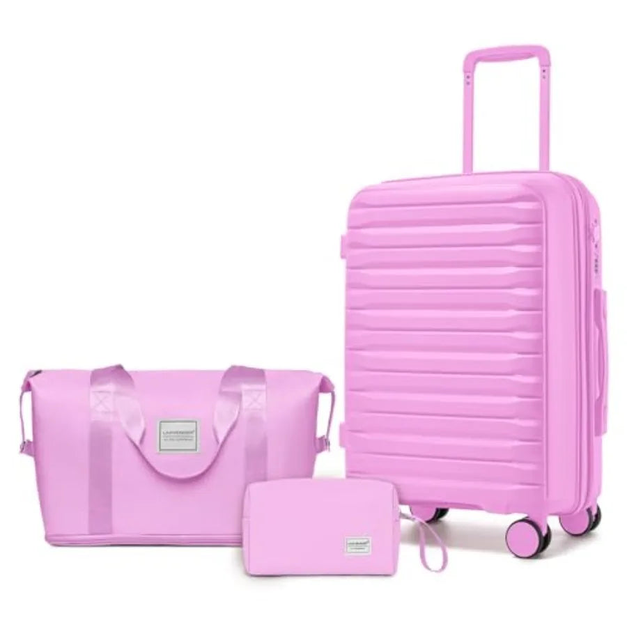 Set Valises 3 Pièces PP Extensible – Roues Spinner 360° & Serrure TSA