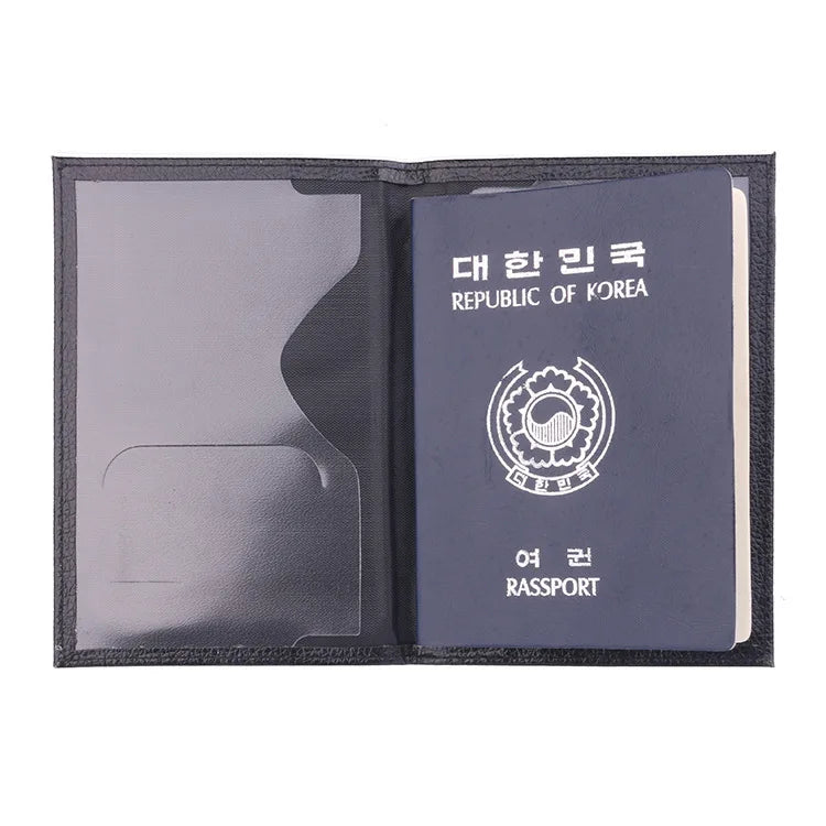 Porte-Passeport en Cuir PU avec Emplacements pour Cartes
