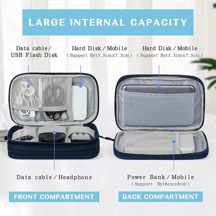 Organisateur de Voyage Électronique Double Couche – Pochette Imperméable pour Câbles & Accessoires