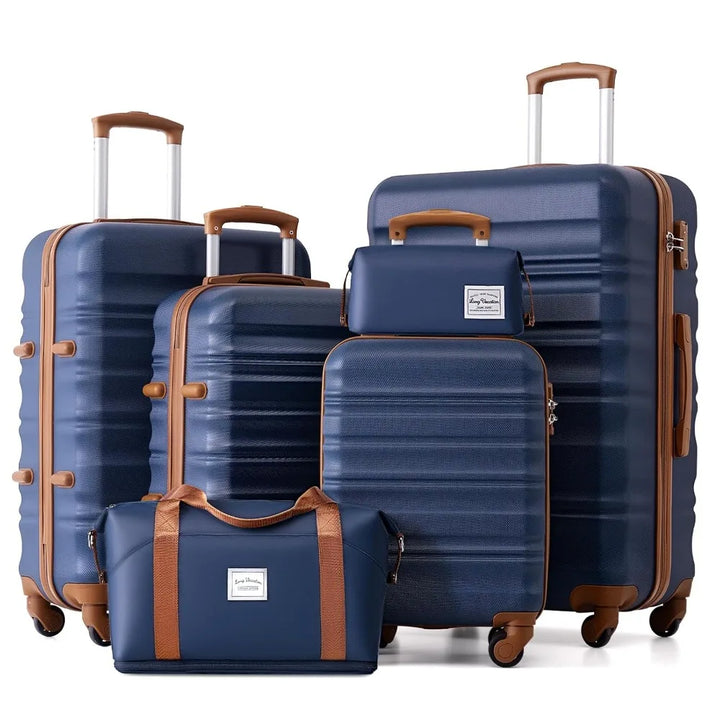 Set de 6 Valises Rigides ABS Marine – Roues 360° & Serrure TSA