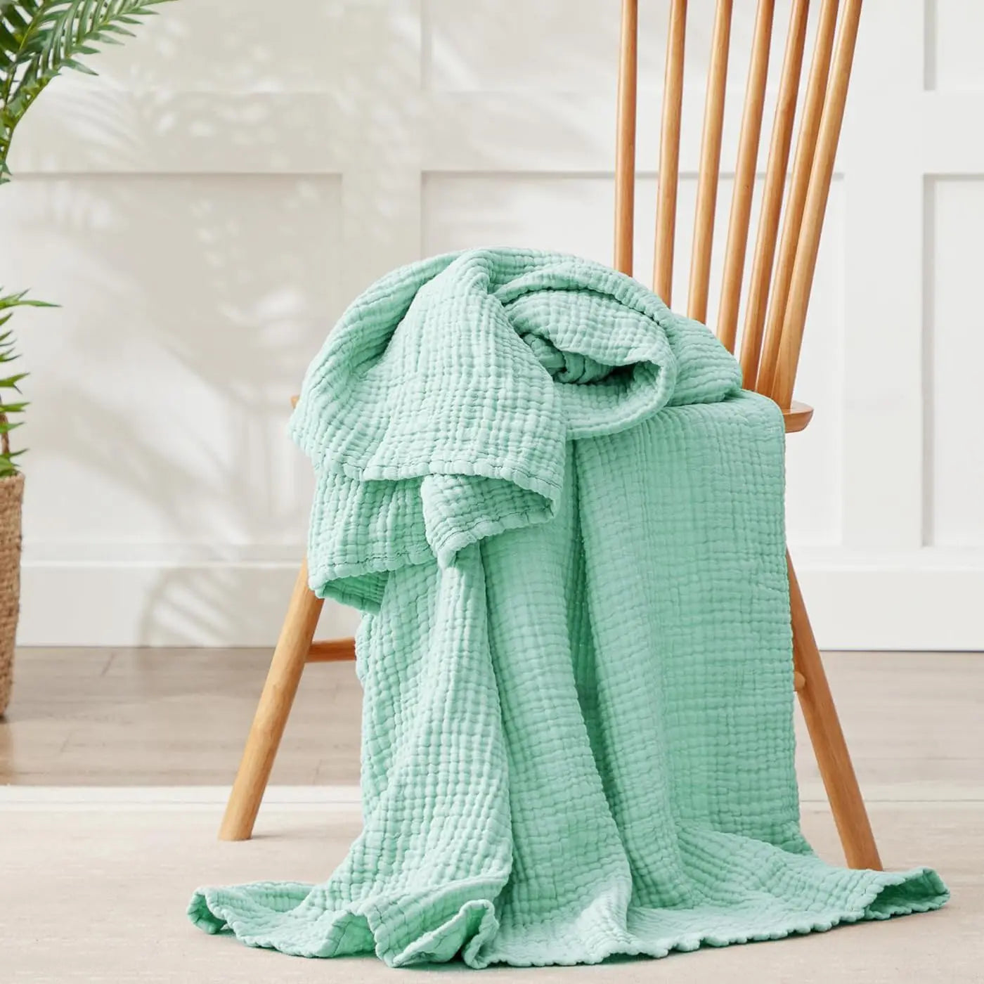 Couverture Mousseline 100% Coton 6 Couches – Lange Respirant Pliable pour Bébé & Voyage