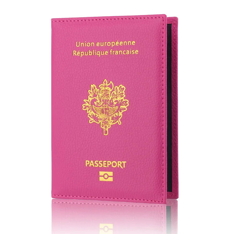Porte-Passeport en Cuir PU avec Emplacements pour Cartes
