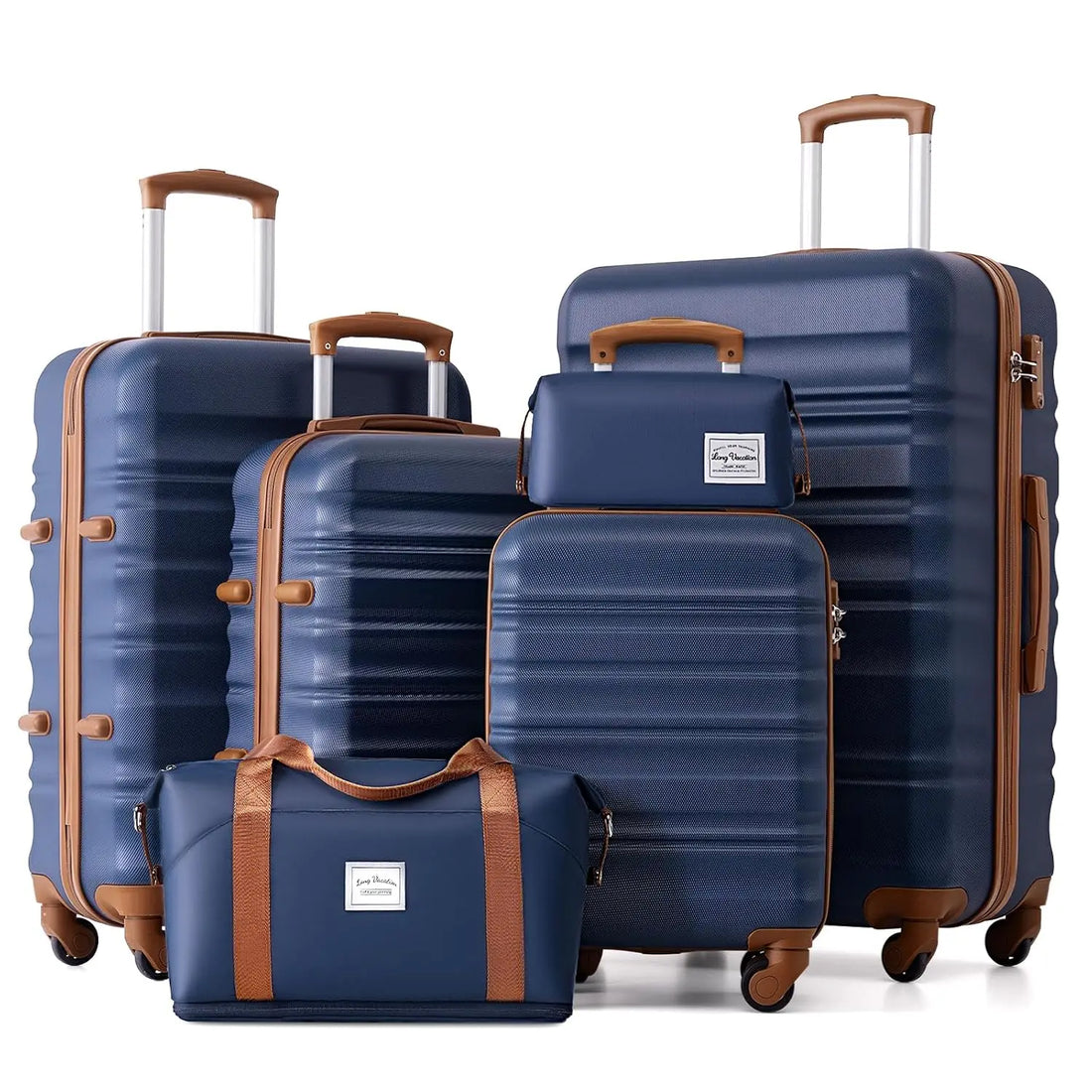 Set de 6 Valises Rigides ABS Marine – Roues 360° & Serrure TSA