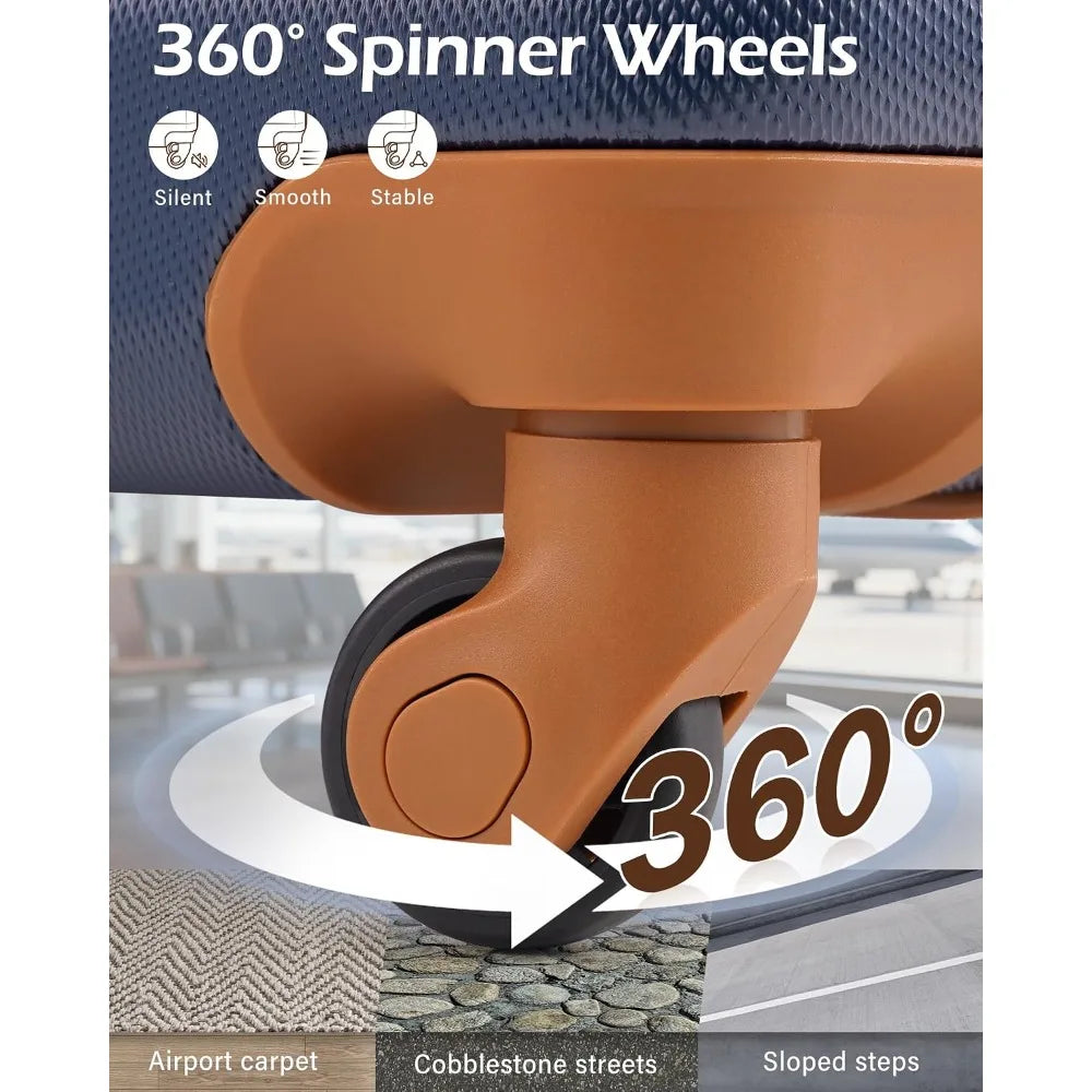 Set de 6 Valises Rigides ABS Marine – Roues 360° & Serrure TSA