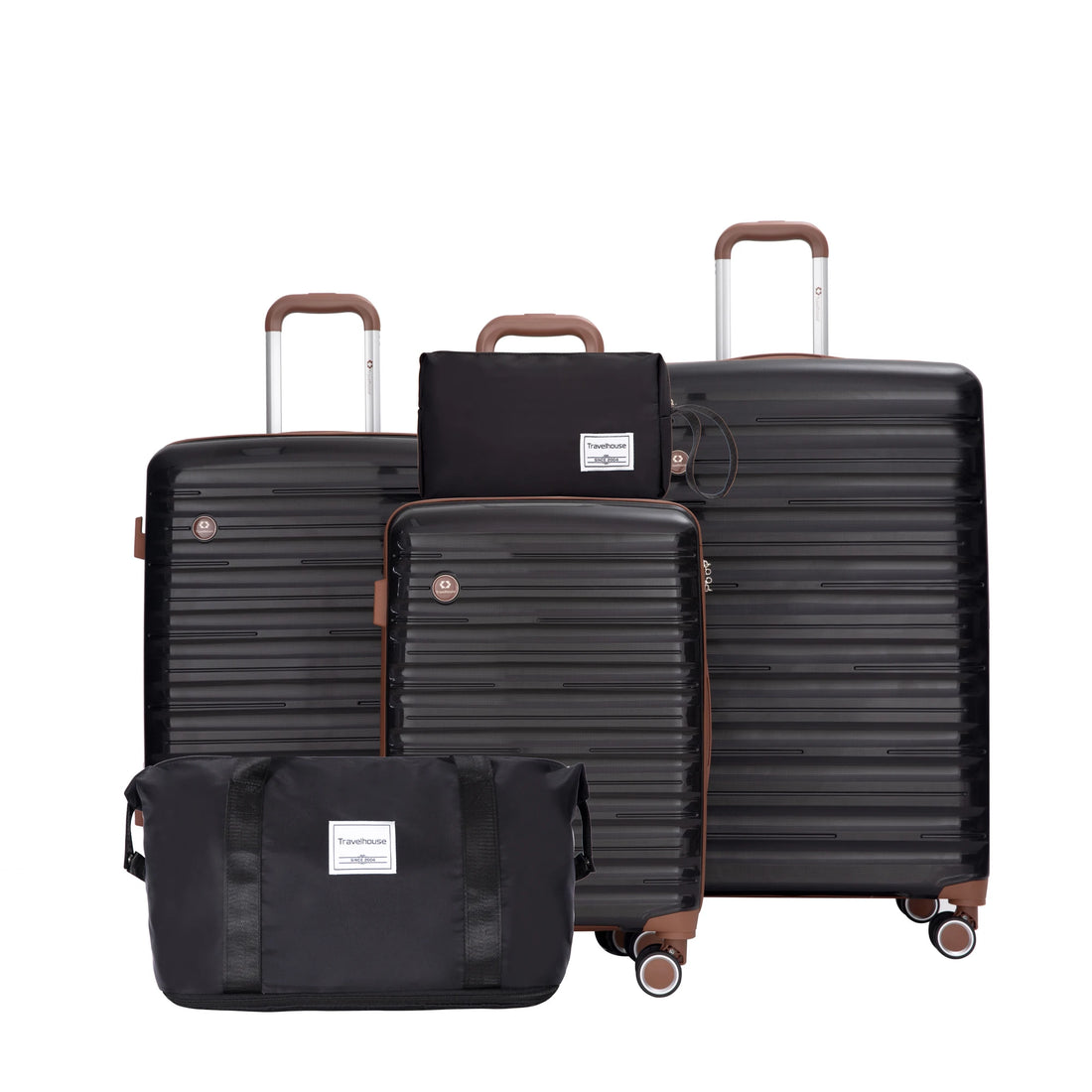 Set Valises 5 Pièces – Coque Rigide, Roues Spinner Double & Serrure TSA