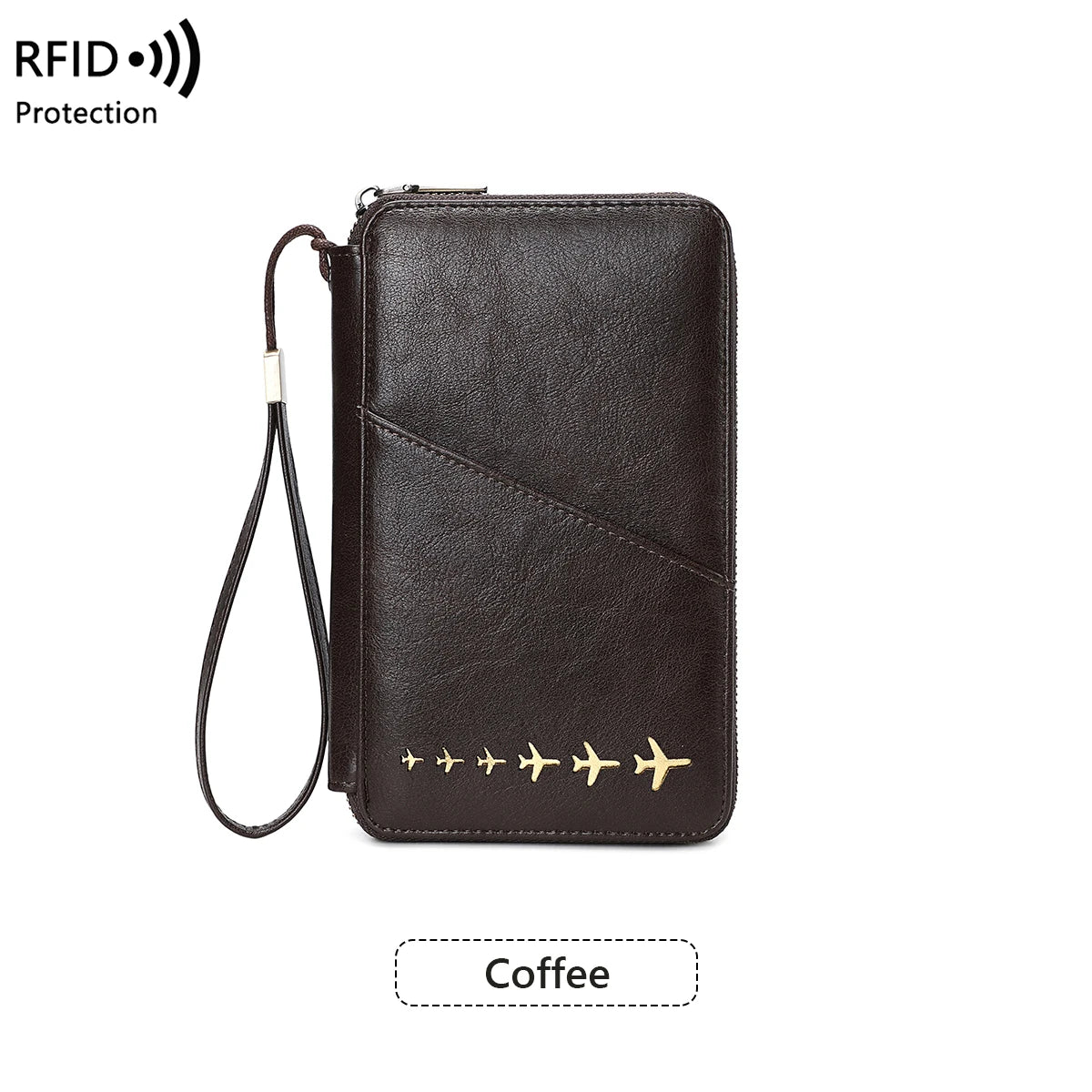 Porte-Passeport Famille Anti-RFID – Portefeuille Voyage Multifonction en Cuir PU