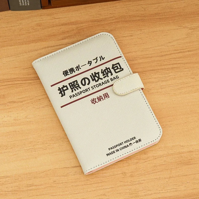 Cute Cartoon Passport Wallet Women's New Travel Portable Document Holder Card Holder with Protective Cover