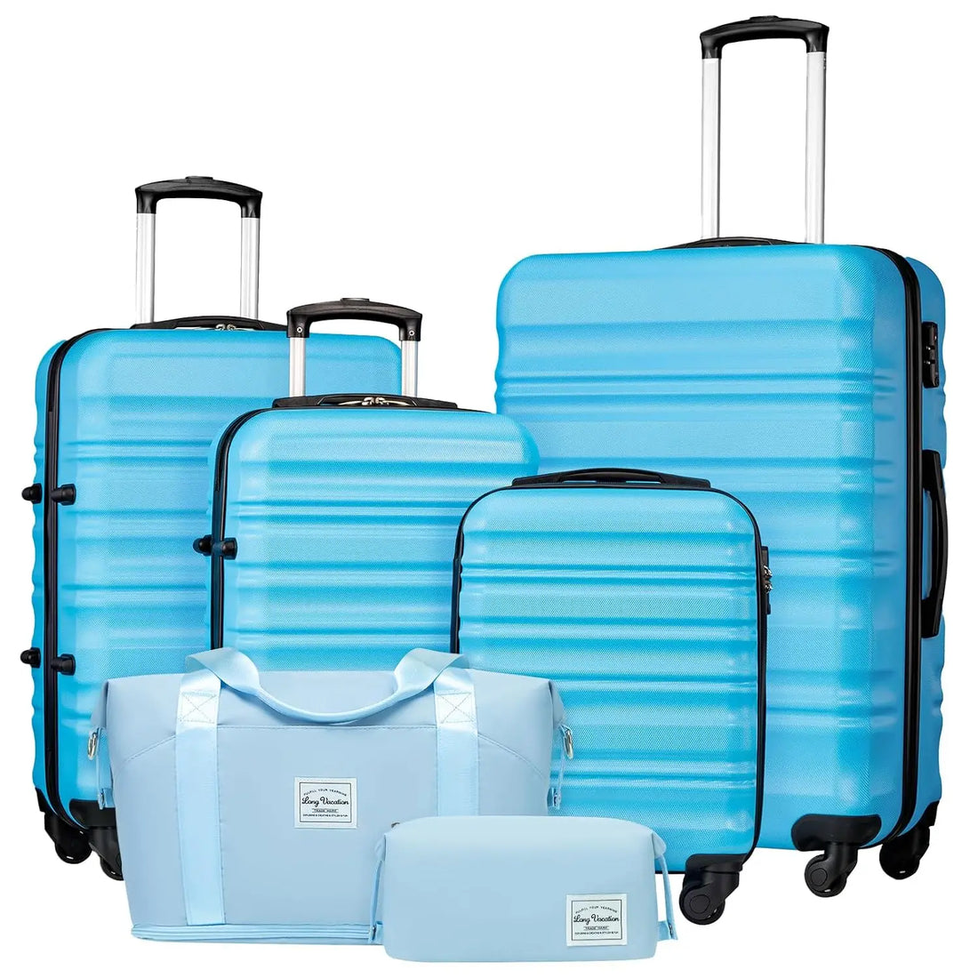 Set de 6 Valises Rigides ABS Marine – Roues 360° & Serrure TSA