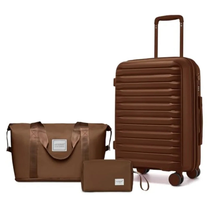 Set Valises 3 Pièces PP Extensible – Roues Spinner 360° & Serrure TSA