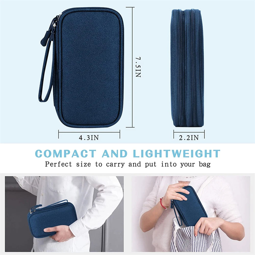 Organisateur de Voyage Électronique Double Couche – Pochette Imperméable pour Câbles & Accessoires