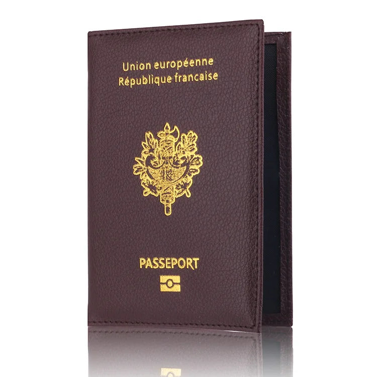 Porte-Passeport en Cuir PU avec Emplacements pour Cartes