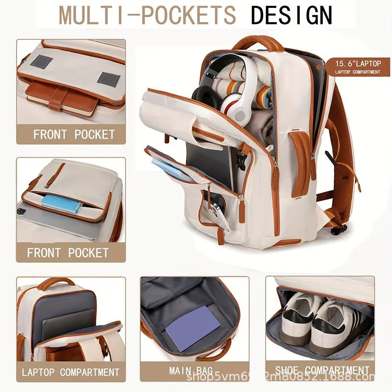 Sac à Dos Voyage Femme avec Compartiment Chaussures – Compatible Ordinateur 15,6"